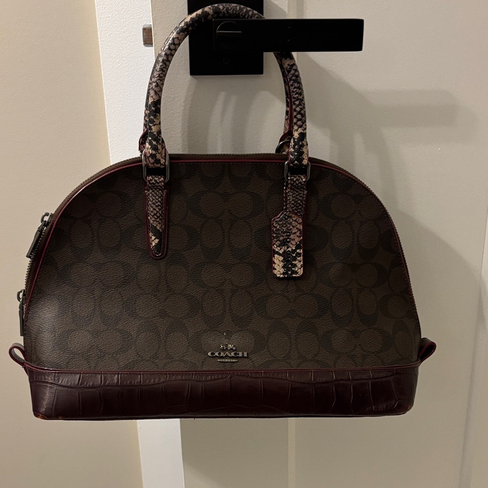 Coach Brown and Burgundy Satchel